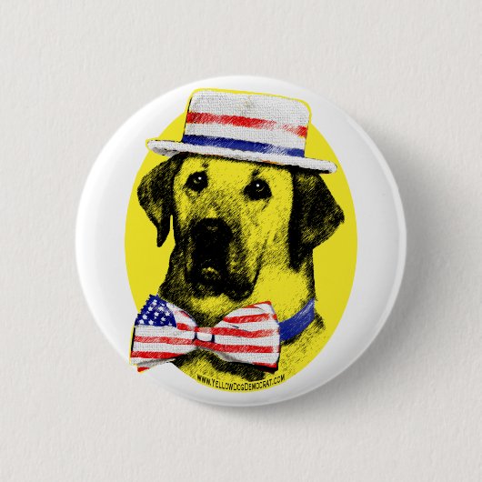 Gelber Hundeknopf Button (Vorderseite)