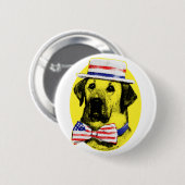 Gelber Hundeknopf Button (Vorne & Hinten)