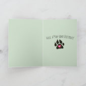 Gelber Husky-Hund und Blattwerk Zeichnend Karte (Innenseite)