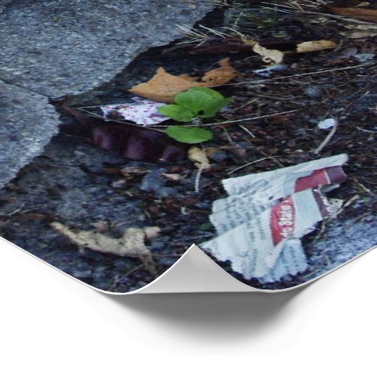 Gelber Hydrant und wild lebende Blume Poster (Ecke)