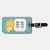 Gelber Igel Niedlicher Holzlandemarke Gepäckanhänger (Vorderseite horizontal)