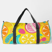 Gelber Individuelle Name aus gemischtem Obst Duffle Bag (Rückseite)