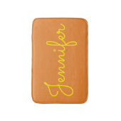 Gelber Individuelle Name für Orangenbadematte Badematte (Vorderseite Vertikal)