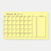 Gelber Kalender Monatsplaner Post-it Klebezettel (Vorderseite)