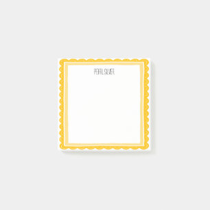 Gelber Kamm CUSTOM Chic Monogramm personalisiert Post-it Klebezettel