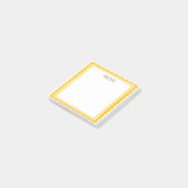 Gelber Kamm CUSTOM Chic Monogramm personalisiert Post-it Klebezettel (angewinkelt)