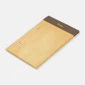 "Gelber Kanzleibogenblock" mit "Bleistift" Post-it Klebezettel (angewinkelt)