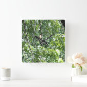 Gelber Kardinal Quadratische Wanduhr (Zuhause)