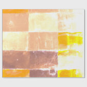 Gelber Karierter Pfirsich Geschenkpapier (Flach)