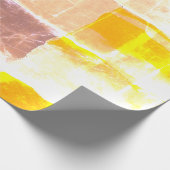 Gelber Karierter Pfirsich Geschenkpapier (Ecke)