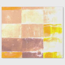 Gelber Karierter Pfirsich Geschenkpapier