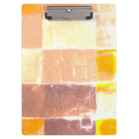Gelber Karierter Pfirsich Klemmbrett (Vorderseite)