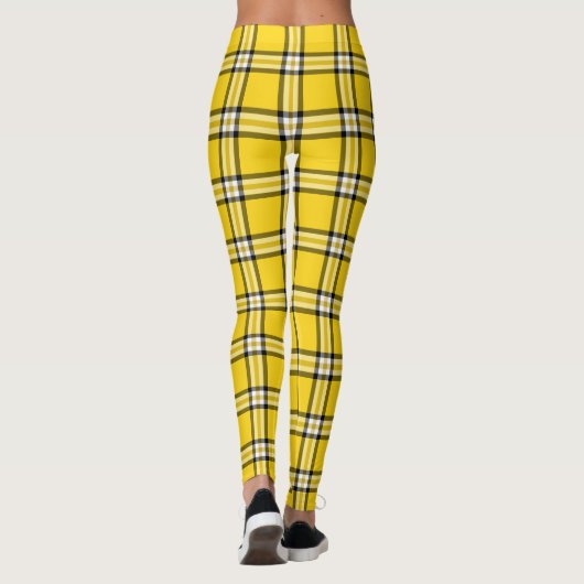 Gelber karierter Tartan Leggings (Rückseite)