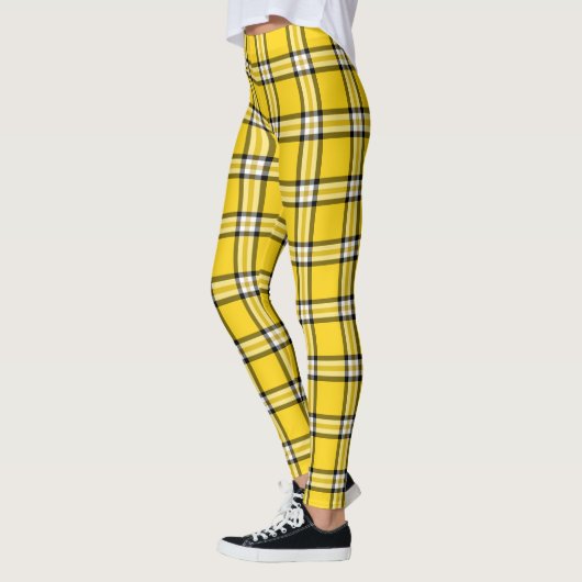 Gelber karierter Tartan Leggings (Links)