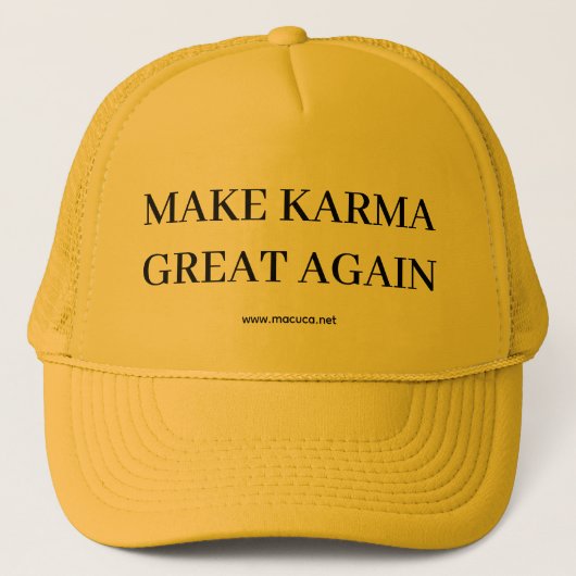 Gelber Karma-Hut Truckerkappe (Vorderseite)