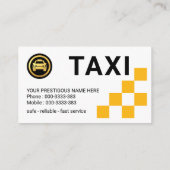 Gelber Karo Box Taxi Service Visitenkarte (Rückseite)