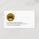 Gelber Karo Box Taxifahrer Visitenkarte (Rückseite)