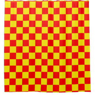 Gelber Karo Prüfmuster-Design Duschvorhang