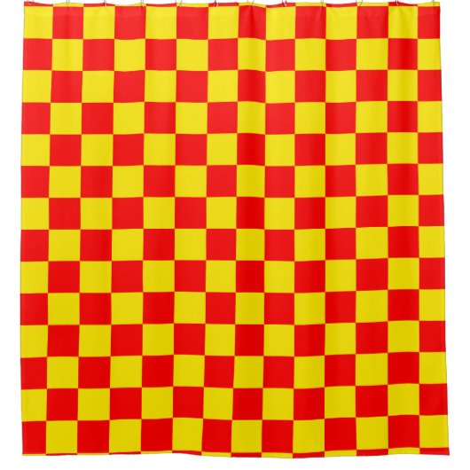 Gelber Karo Prüfmuster-Design Duschvorhang (Vorderseite)