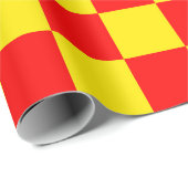 Gelber Karo Prüfmuster-Design Geschenkpapier (Rolleneckpunkt)