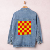 Gelber Karo Prüfmuster-Design Jeansjacke (Hangar)