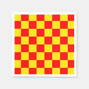 Gelber Karo Prüfmuster-Design Serviette