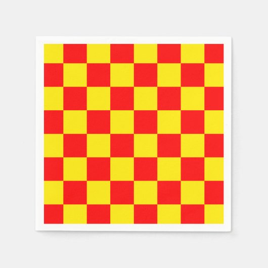 Gelber Karo Prüfmuster-Design Serviette (Vorderseite)