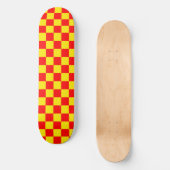 Gelber Karo Prüfmuster-Design Skateboard (Vorderseite)