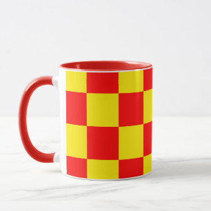 Gelber Karo Prüfmuster-Design Tasse