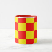 Gelber Karo Prüfmuster-Design Tasse (Zentrum)