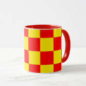Gelber Karo Prüfmuster-Design Tasse (VorderseiteRechts)