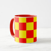 Gelber Karo Prüfmuster-Design Tasse (Vorderseite Links)