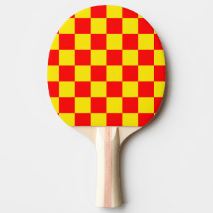 Gelber Karo Prüfmuster-Design Tischtennis Schläger