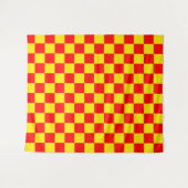 Gelber Karo Prüfmuster-Design Wandteppich (Vorderseite (Horizontal))