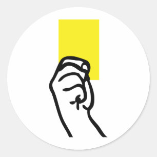 Gelber Kartenfußball Runder Aufkleber