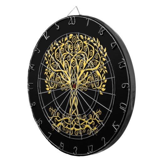 Gelber Keltenbaum Dartscheibe (Vorderseite rechts)