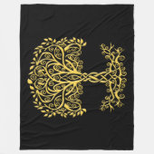 Gelber Keltenbaum Fleecedecke (Vorderseite)