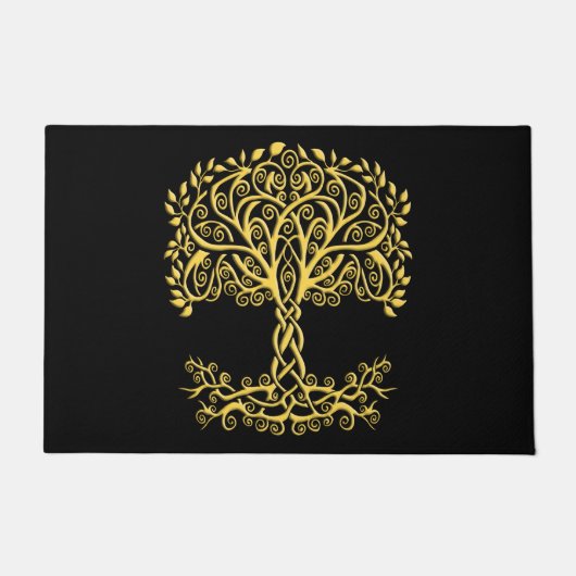 Gelber Keltenbaum Fußmatte (Vorderseite)