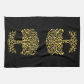 Gelber Keltenbaum Geschirrtuch (Horizontal)