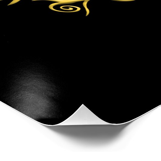 Gelber Keltenbaum Poster (Ecke)