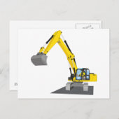 gelber Kettenbagger Postkarte (Vorne/Hinten)