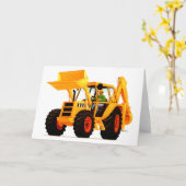 Gelber Kinderbagger Karte (Gelbe Blume)