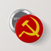 (Gelber) Knopf des Hammers u. der Sichel Button (Vorne & Hinten)