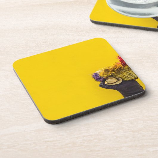 Gelber Korb Getränkeuntersetzer (Linke Seite)