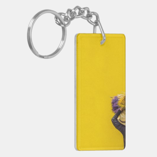 Gelber Korb Schlüsselanhänger (Vorderseite links)