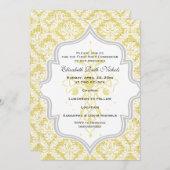 Gelber Kreuz-Schwarzmeerkatze Erstkommunion Einladung (Vorne/Hinten)