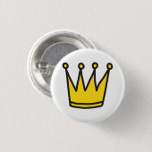 Gelber Kronenknopf Button (Vorne & Hinten)
