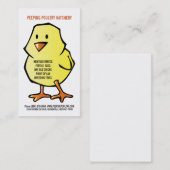 Gelber Küken-Huhn-Brutplatz Visitenkarte (Vorne/Hinten)