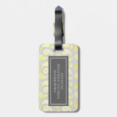 Gelber kundenspezifischer Monogramm-Gepäckanhänger Gepäckanhänger (Rückseite vertikal)