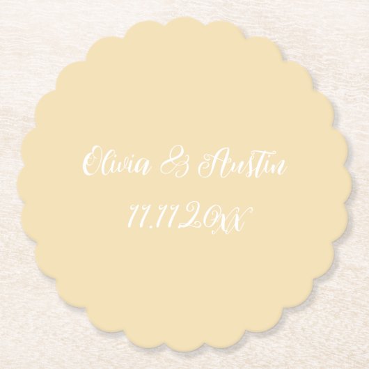 Gelber Küstenstrand Untersetzer (Vorderseite)